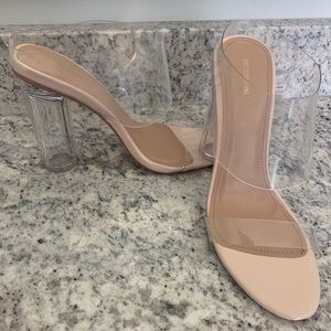 Clear block heels! Never worn! Size 7